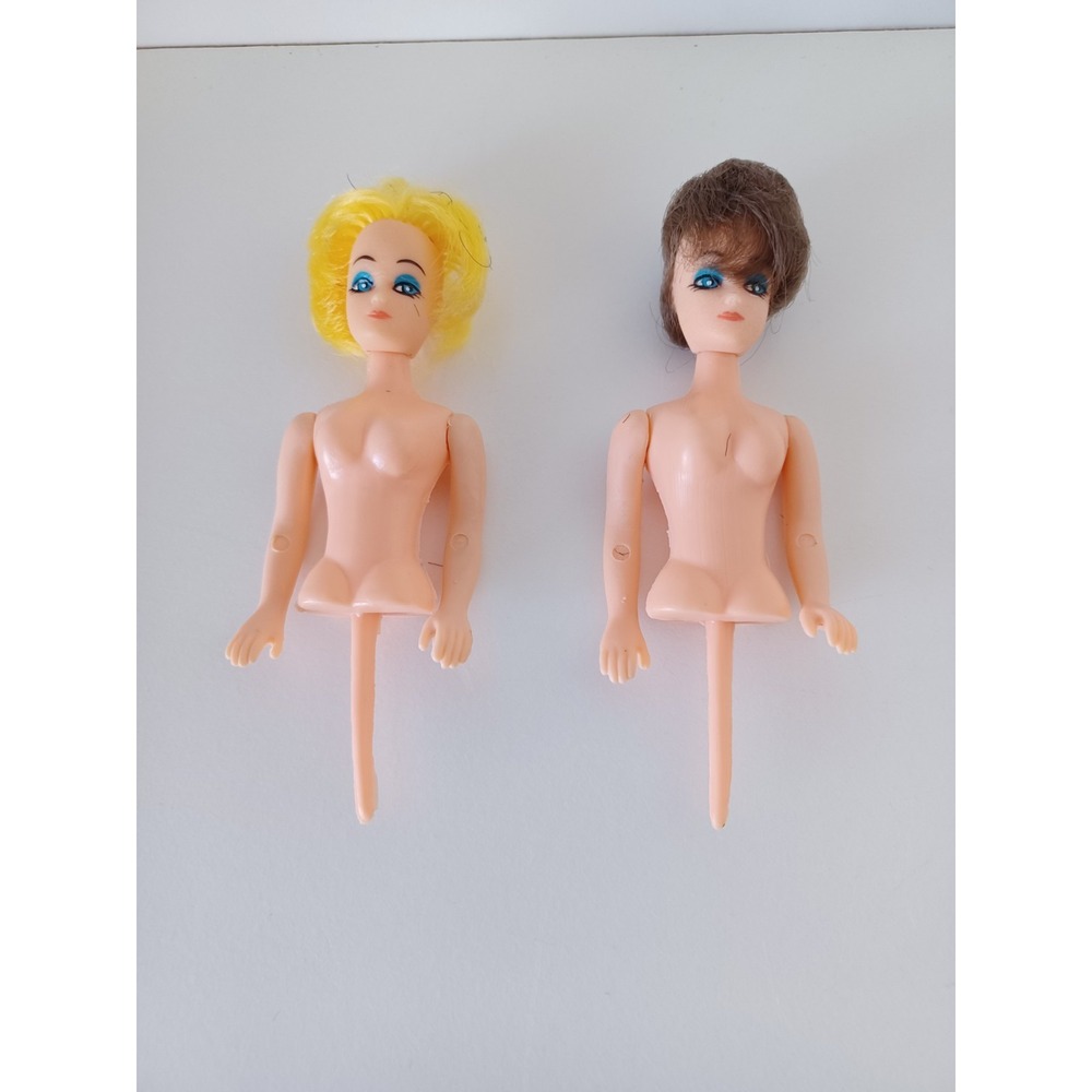 Two Small Vintage "Barbie" Off Brand Doll Cake Toppers Baking Kitchen